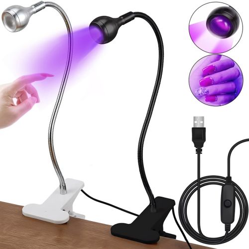 Ультрафіолетова УФ лампа Fashion UV Nail Curing Lamp AND HA-141 для манікюру 5W настільна LED сушарка на прищіпці для гель лаку і гелевих типс USB