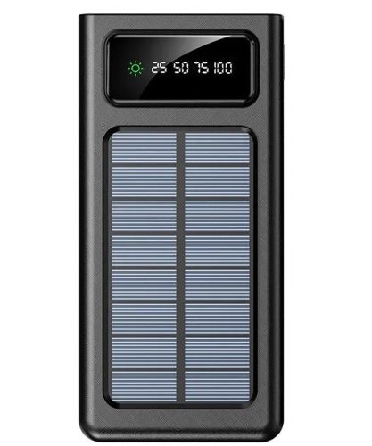Зарядний пристрій Power bank YM-485 Solar 10000 mAh C набором кабелів 4в1 зовнішній акумулятор на сонячній батареї Type - C MicroUSB Lightning