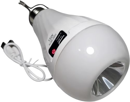 Світлодіодна кемпінгова лампочка Світильник LED Emergency Lamp Z-725 15W аварійний світильник в патрон E27 з акумулятором 18650 і гачком CK8039