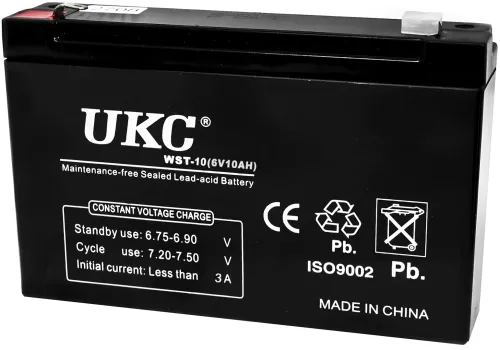 Аккумуляторная батарея UKC 6V 10Ah WST-10 универсальный свинцово-кислотный аккумулятор 6В 10Ач для торгового оборудования и игрушек