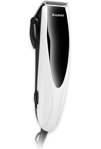 Дротова машинка для стрижки волосся Kemei KM-6355 10W професійний тример для окантовки бороди і вусів від мережі зі змінними насадками Gemei
