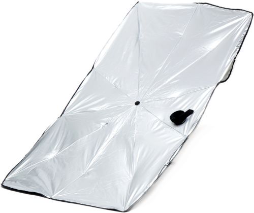 Автомобільна світловідбиваюча шторка парасолька Car Umbrellas сонцезахисний тент 120х70 см козирок на лобове скло для захисту від сонця в авто Чорний