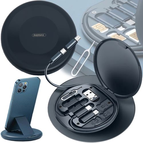 Кабелі для передачі даних Remax Data Cable Set Storage Box XL-722 комплект перехідників для зарядки телефону USB Type - C microUSB Lightning RC-190