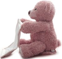 М'яка дитяча іграшка Peekaboo Bear Плюшевий ведмедик 33 см музичний інтерактивний грає в хованки говорить ведмідь від 6 місяців Пікабу Рожевий