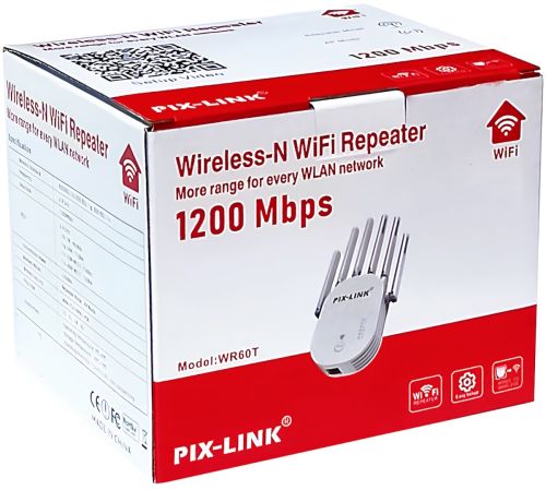 Беспроводной WI-FI репитер Repeater Pix-Link LV-WR60T усилитель сигнала до 300 Мбит с WLAN ретранслятор расширитель диапазона вай фай роутера 6 антенн