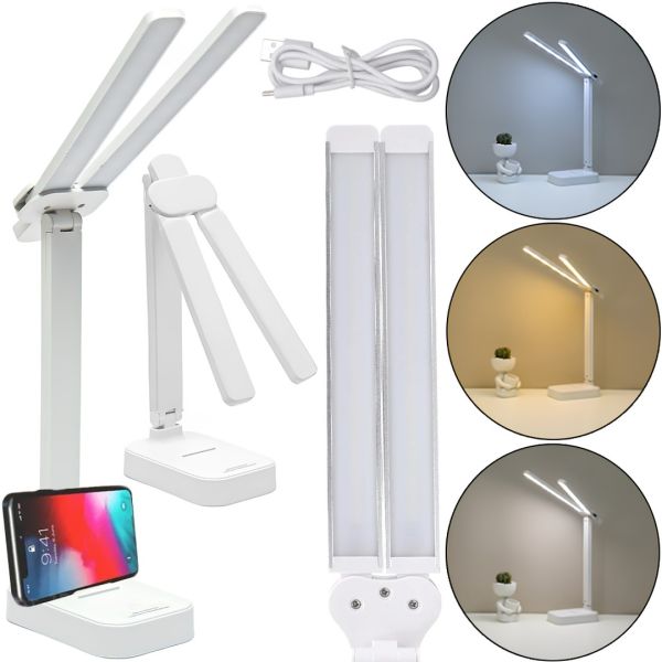 Настільна складна сенсорна лампа Eye Protection Lamp K538 5W світлодіодний розкладний LED світильник 1960 з двома джерелами світла на акумуляторі