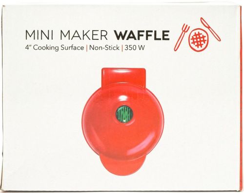 Електрична міні-вафельниця Mini Maker Waffle MAG-686 10.5 см вафельниця для віденських і бельгійських вафель XL-287 з антипригарним покриттям 350W Червона