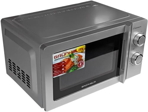 Микроволновая печь Grunhelm 20MX711-G Серая 700W электрическая микроволновка на 20 л СВЧ-печь 6 уровней мощности с таймером и разморозкой от сети