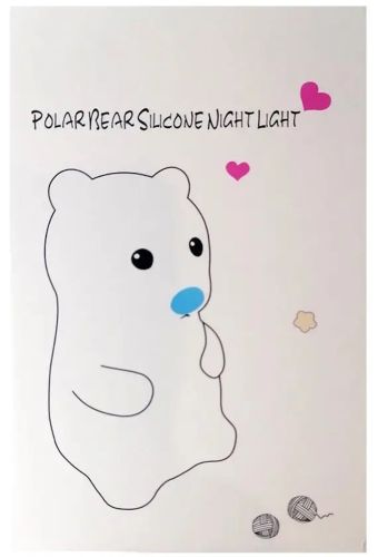 Настільний силіконовий нічник Ведмідь Bear Silicone Night Light DC-7653 дитячий акумуляторний світильник з RGB підсвічуванням і сенсорним датчиком USB