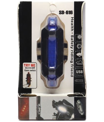 Велосипедна фара із заднім стопом Bike Light SD-616 акумуляторний габаритний велоліхтар, велосипедний стоп сигнал на велораму 4 режими роботи від USB