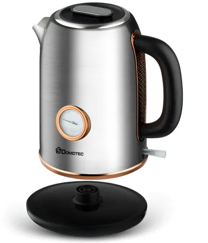 Електричний чайник Domotec MS-7849 на 1.7л настільний дисковий електрочайник Domotec 2200W з термометром і автоматичним відключенням від мережі