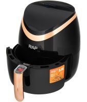 Безмасляний аерогриль RAF Air Fryer R.5234B на 5.8 л електрична повітряна аерофритюрниця для приготування їжі без олії 7 програм 1500W Чорна