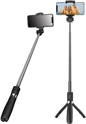 Селфи палиця штатив Selfie Stick L01 70 см телескопічний трипод для селфи, монопод тринога з тримачем для телефону з пультом Bluetooth L-01