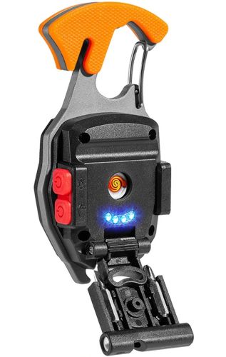 Светодиодный фонарик брелок для ключей с поджигом Keychain Light W5147 ручной мультитул, мини светильник с прикуривателем, отверткой и карабином USB