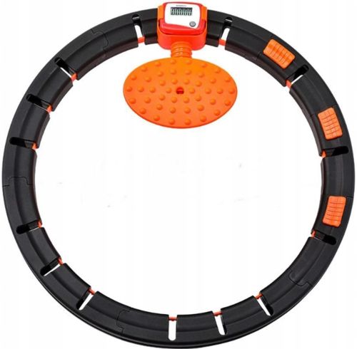 Масажний обруч тренажер Intelligent Hula Hoop 7803 хулахуп для схуднення живота боків з регульованою довжиною і автоматичним підрахунком Black-orange