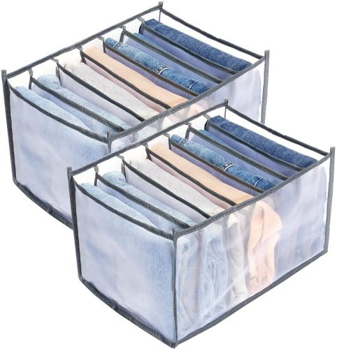 Набір органайзерів для зберігання речей Box Closet Organize 3 штуки, комплект для організації одягу в шафі відсіки для сортування на 7 клітинок