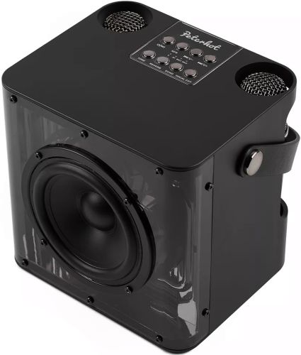 Акумуляторна колонка караоке Peterhot A99 акустична Bluetooth система з двома бездротовими мікрофонами і RGB світломузикою usb MicroSD CL-227