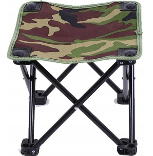 Туристична складна табуретка Stool Folding Table ZDY01 до 130 кг з чохлом, Розкладний стілець 28x28x24 см для риболовлі та пікніка Камуфляжний