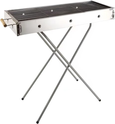 Переносний розкладний мангал Barbecue Tray 770T MD-008 8009 портативний вугільний, дров'яної гриль зі знімною решіткою, складаний барбекю з сіткою