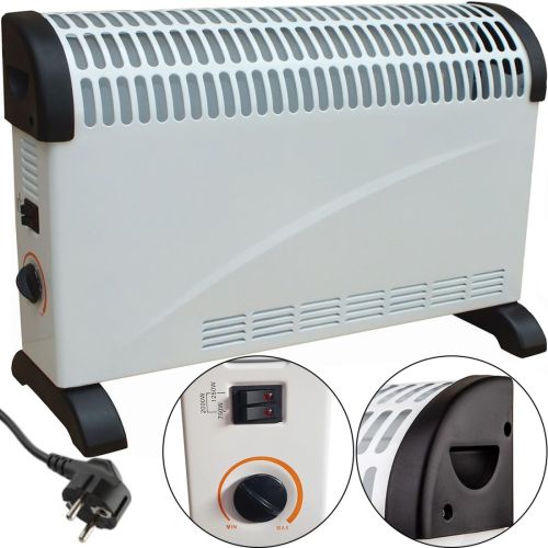 Напольный электрический конвектор Crownberg CB-2001 2000W, Конвекторный керамический обогреватель с регулировкой температуры и креплением на стену