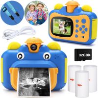 Дитячий фотоапарат з миттєвим друком фото Kids Print Camera Blue цифрова камера Полароїд на акумуляторі для дітей від 6 років 12МП 1080HD Блакитна
