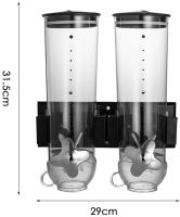 Настінний подвійний диспенсер для зберігання круп Double Dispenser 2 дозуючих циліндра, ємність для сипучих продуктів з дозатором і порційної чашею 
