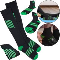 Компресійні гольфи Smart Cyompression Socks високі облягаючі антиварикозні гетри, лікувальні панчохи від варикозу 2 клас компресії чорні S / M