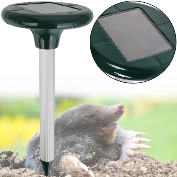 Відлякувач кротів і гризунів на сонячній батареї Solar Rodent Repeller ультразвуковий прилад кротовідпугіватель для відлякування шкідників 6х3. 5 см