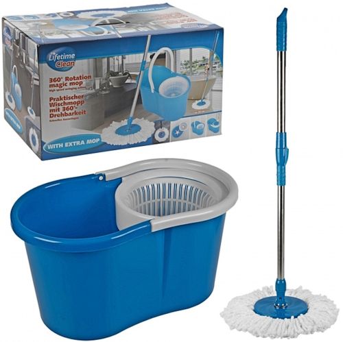 Комплект швабра с самоотжимом и ведром Magic Mop 360 (Меджик Моп) телескопическая швабра с Spin Mop с насадкой из микрофибры Easy Mop 360, Rotary Mop
