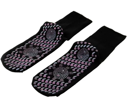 Турмалінові зігрівальні шкарпетки Hot Care WZ-022 шкарпетки з масажною підошвою та ефектом тепла від болю, втоми та набряків Health Sock 37-42 Чорні