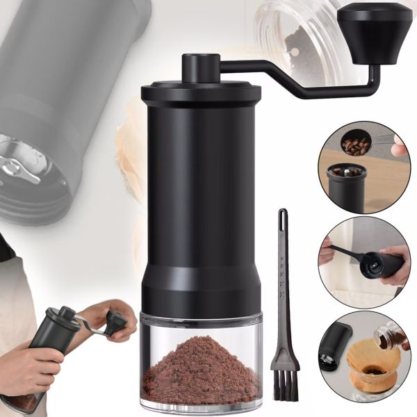 Ручна кавомолка Coffee Grinder KMDJ-D 5 регулювань помелу, механічний подрібнювач кавових зерен, млин із керамічними жорнами Lecot