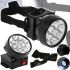 Налобный фонарь на голову Bright Light Lamp 1396 7 LED ламп с креплением резинкой на лоб, портативный светодиодный фонарик на батарейках 100LM Черный