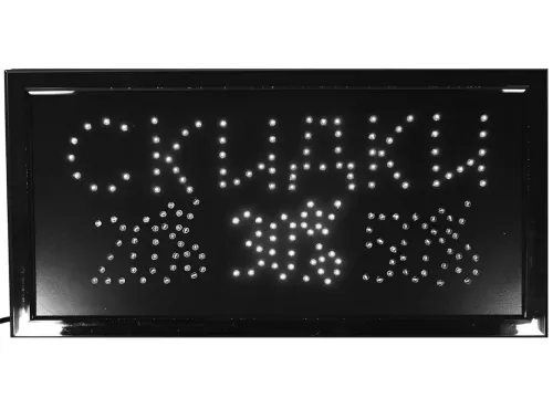 Світлодіодна LED вивіска Знижки 20% 30% 50% 48Х25 см інформаційна торгова табличка для внутрішньої реклами, світлове табло для кафе від мережі
