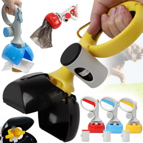 Автоматичний совок для собак Pooper Scooper LS188 щипці для прибирання за тваринами на вулиці 27х13 см збирач фекалій з тримачем для пакетів Diil
