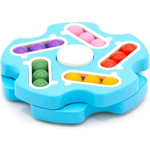 Дитячий розвиваючий спиннер Fidget Spinner Magic Cube рожевий, блакитний, обертається чарівна іграшка головоломка для дітей від 3 років, антистрес