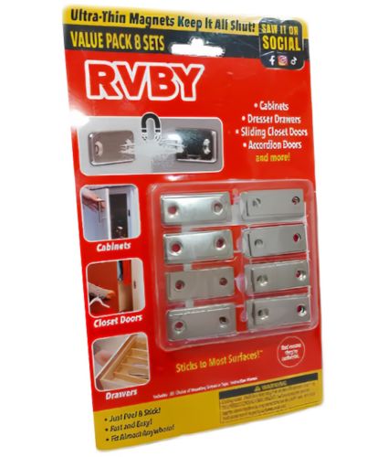 Універсальний набір магнітів для дому Value Pack 9436-2 комплект 8 штук прямокутний магніт засувка для дверей і шаф, магнітне дверне кріплення