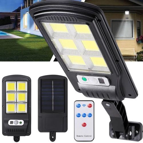 Вуличний ліхтар на сонячній батареї Solar Street Light BL BK-120-6COB настінний акумуляторний LED ліхтарик з пультом і датчиком руху на стовп