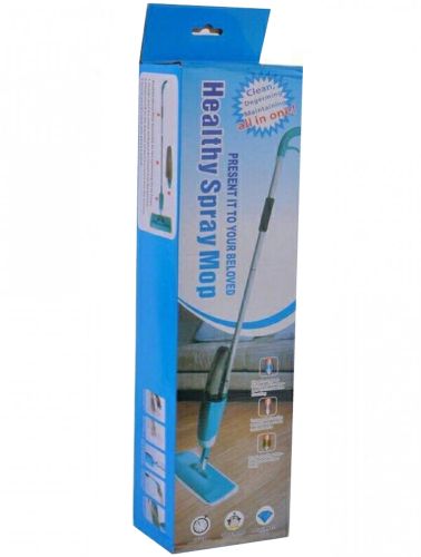 Швабра з розпилювачем і ємністю для води Healthy Spray MOP 350 мл портативна швабра спрей з насадкою з мікрофібри для прибирання та миття підлоги синя