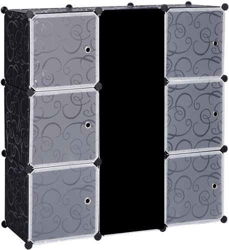 Складна шафа органайзер для речей Storage Cube Cabinet MP-29 110х110х35 см пластикова тумба на 7 секцій поличка для одягу та взуття Чорна