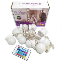 Світлодіодна кольорова RGB LED підсвічування на дзеркало Vanity Mirror Lights 10 ламп Комплект лампочок для дзеркала з пультом і регулюванням кольору