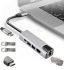 Мультифункциональный USB-хаб Hoco AC-500 Type-C на RJ45, HDMI, 2xUSB 3.0 адаптер, Ethernet Lan интернет переходник, конвертер XoKo HUB