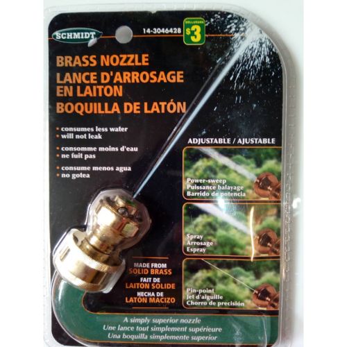 Універсальна насадка-розпилювач води Schmidt Brass Nozzle, Латунна насадка регульований розпилювач на садовий шланг для поливу та аерації