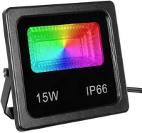 Вуличний світлодіодний прожектор RGB Flood lb-7980 Light з Bluetooth управлінням від телефону, LED ліхтар 15w з монтажним кріпленням для освітлення IP66 від мережі
