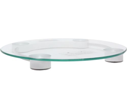 Електронні підлогові ваги Domotec MS-2003A до 180 кг, круглі скляні ваги з Led дисплеєм домашні для зважування крок 0.1 кг MS2003A прозорі