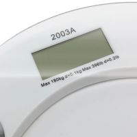 Електронні підлогові ваги Domotec MS-2003A до 180 кг, круглі скляні ваги з Led дисплеєм домашні для зважування крок 0.1 кг MS2003A прозорі