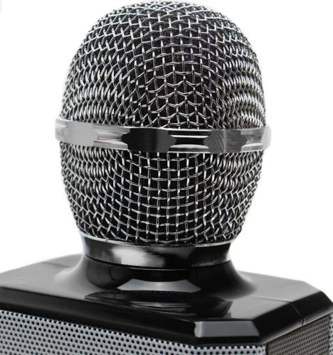 Бездротовий караоке мікрофон WSTER WS - 1828 Bluetooth USB AUX FM з вбудованою колонкою і 4 тембрами голосу на акумуляторі з динаміком Ws1828 Чорний