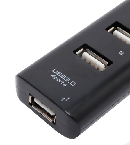 USB хаб Hi-Speed XD4 Black на 4 порти, Універсальний розгалужувач з 4 виходами концентратор перехідник HUB 480 Мбіт для комп'ютера від USB Чорний