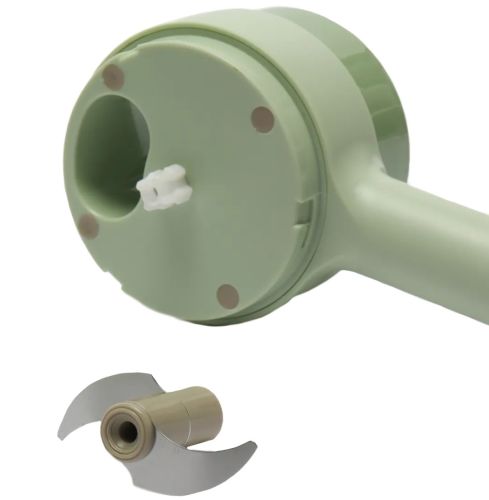Багатофункціональний ручний подрібнювач для овочів 4 в 1 Food Chopper Gatling, Електрична кухонна овочерізка терка, міні блендер-слайсер Зелений