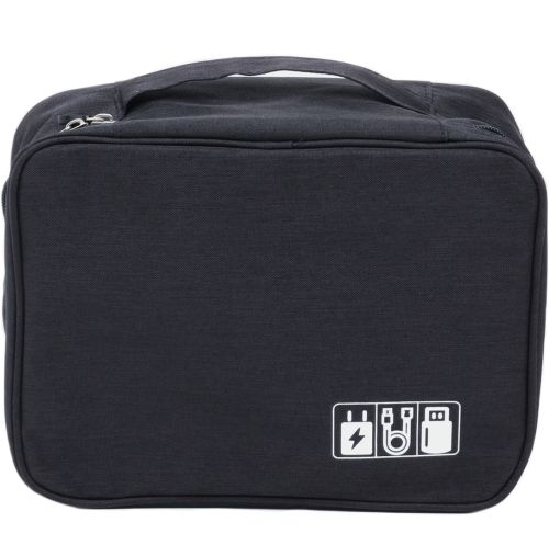 Дорожня сумка органайзер Travel Digital Bag для зберігання кабелів, зарядок повербанка, багатофункціональний бокс для цифрових аксесуарів Чорний