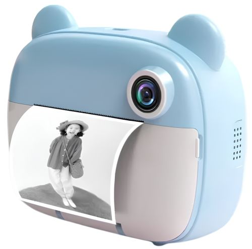 Детский фотоаппарат с мгновенной печатью DIY Instant Digital Camera M3 3 в 1 цифровая камера полароид для фото и видео на аккумуляторе Голубой